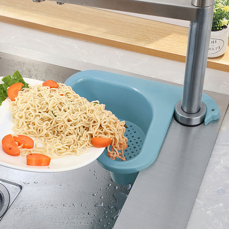 Swan Drain Basket 1 Pc Corner Kitchen Sink Strainer Basket with Sponge Newly