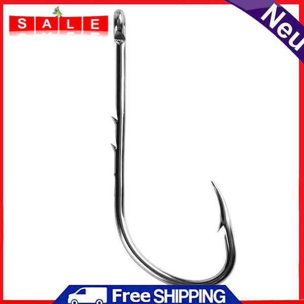 200pcs High Carbon Steel Barbed Fishing Hooks Sea Fishing Bait Holders