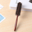 Wooden Handle Curling Hair Comb Boar Bristle Round Hairbrush Hairdressing T