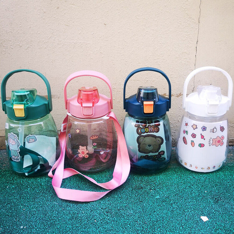 1300ml Drinking Water Bottle Big Belly Water Jug Cup Sports Bottle (Blue) Newly