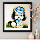 Diamond Painting Kits Full Round Blue Hat Dog DIY Handmade Art Home Decor