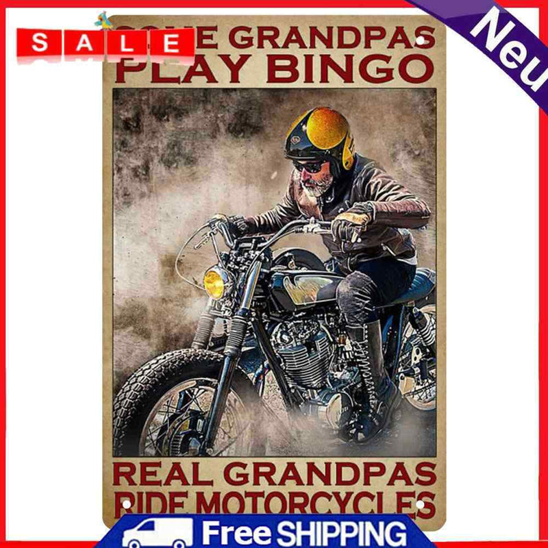 Riding Man Metal Retro Tin Sign Poster Wall Art Plate Home Decor Accessories