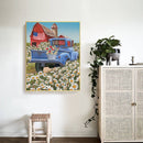 Car in Flower Oil Paint By Numbers Kits Canvas Picture DIY Wall Art Craft Color