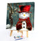 Canvas Painted Oil Paint By Numbers Snowman Red Hat DIY Bedroom Wall Arts Newly