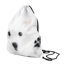 Drawstring Backpack Pet Animal Print Gym Rucksack Pouch Outdoor Shoulder Bags