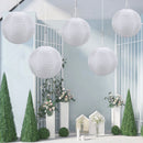8 inch LED Round Solar Lantern Waterproof Pendant for Garden Decor (White) Newly