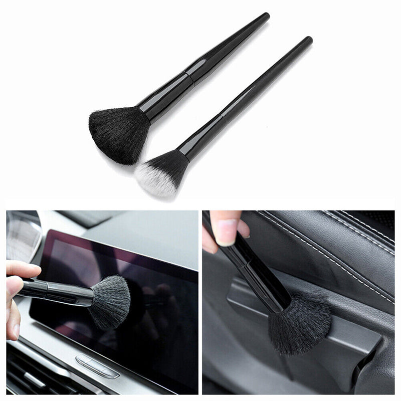 2pcs Super Soft Bristle Duster Multifunctional Car Interior Brushes -