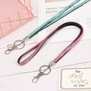 Retractable Rhinestone Card Holder Neck Strap Hanging Rope Lanyard Necklace