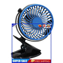 Clip on Mini Desk Fan Portable Rechargeable USB Powered Personal Cooling