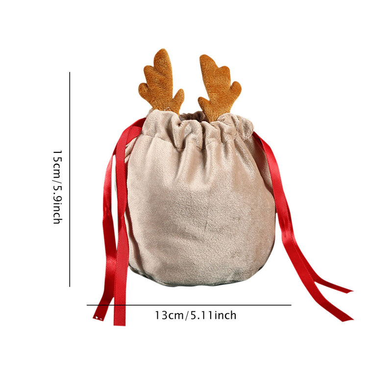 5pcs Gift Bags Drawstring Pocket Christmas Candy Bags Festive Party Decorations