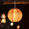 10 inch LED Round Solar Lantern Waterproof Hanging Decor (Red Flower B) Newly