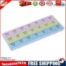 7 Days Weekly Transparent 21 Compartment Lid Tablet Pill Box Holder Case
