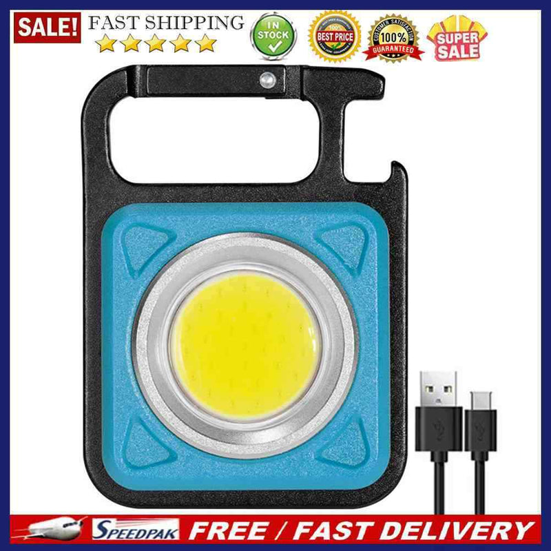 LED Keychain Flashlight USB Rechargeable Outdoor Cycling Camping Working Lights