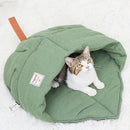 Cute Cat Tent Triangle Warm with Handle Removable Cave for Small Medium Pet