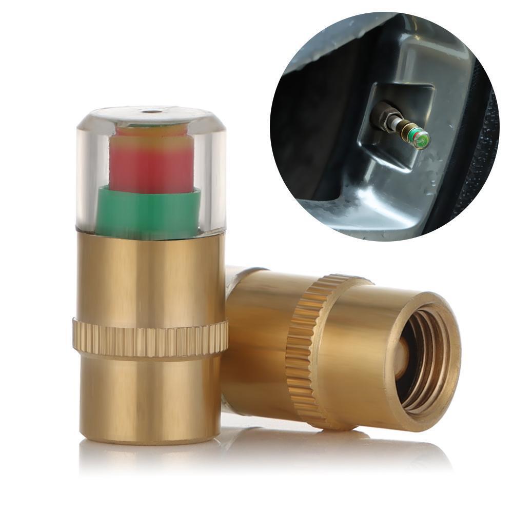 Car Monitor Air Alert Sensor Indicator Tire Gauge Stem Caps Air Pressu ...