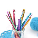 14pcs Aluminum Crochet Hooks Sewing Needles Sweater Weaving Tools Kit Set