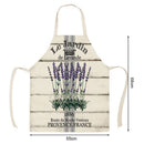 Kitchen Linen Apron Lavender Print Home Restaurant Cooking Baking Bib Dress