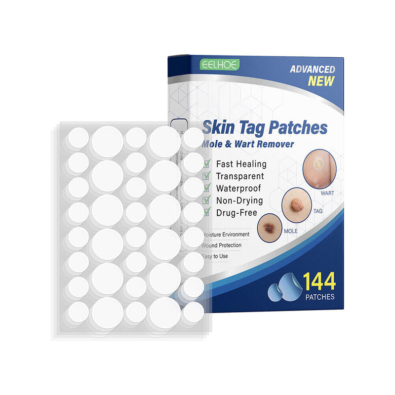 #A 144pcs Skin Tag Remover Patches Breathable Wart Treatment Stickers Cleaning