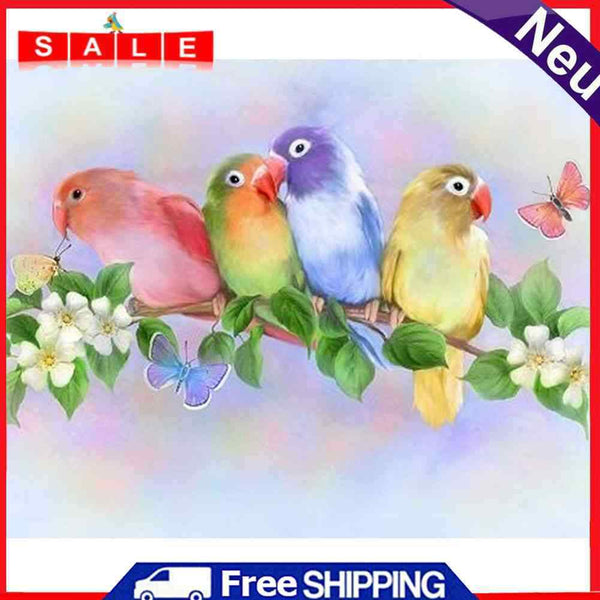 Colorful Parrot Oil Paint By Numbers Kits DIY Craft Coloring Drawing Home Decor