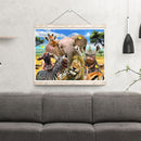 5D Full Round Drill Drawing Picture Zoo Party Diamond Painting Room Ornament Kit
