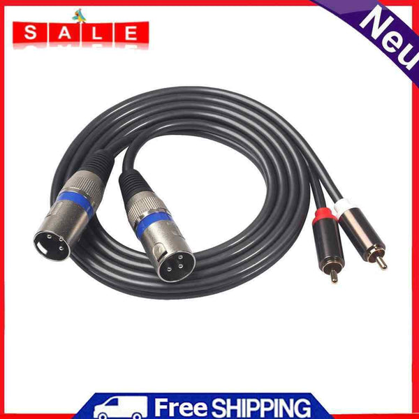 1.5m Full Copper Dual Conductor RCA Male to Dual XLR Male Audio Patch Cable Cord