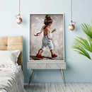 Diamond Painting 5D Full Round Drill Mosaic DIY Girl in Red Dress Kit Wall Decor