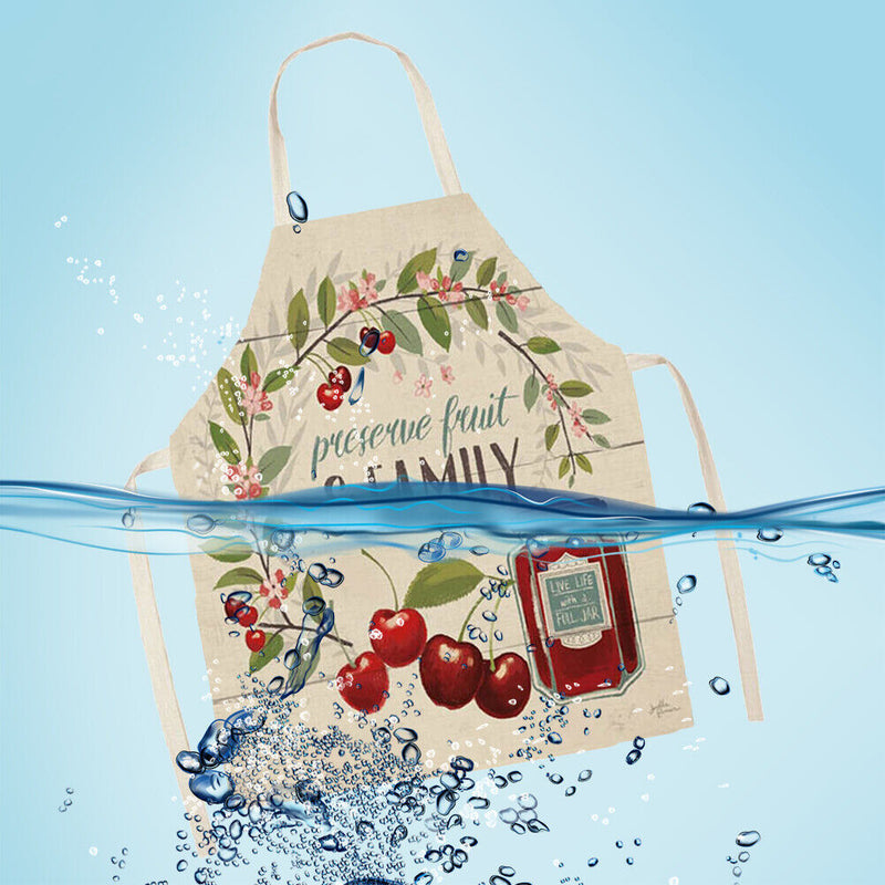 Family Print Kitchen Linen Apron Waterproof Cleaning Bibs Baking Accessories