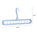 Clothes Wardrobe Hanger Hook Clothing Hanging Rack Shelf Organizer (Blue) Newly