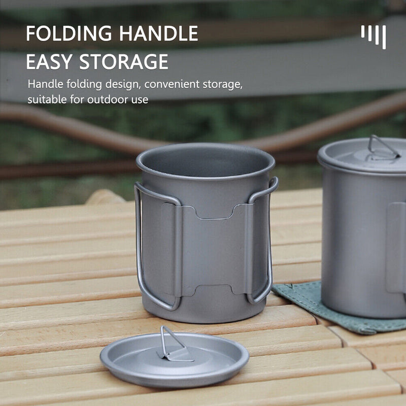 Camping Mug Titanium Cup Outdoor Travel Hiking Tableware Coffee Cup Beer Mu