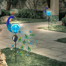 LED Solar Light Red Bird Peacock Lawn Stake Lamp Yard Art Garden Decor (B) Newly