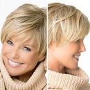 Short Cut Blond Straight Layered Synthetic Wig Hair Nice For Women Y7C1 G3I5