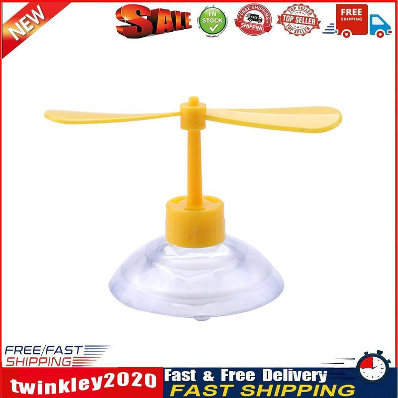Motorcycle Bike Helmet Fan Decoration Cute Suction Cup Propeller (Yellow) Newly