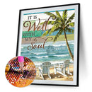 5D Diamond Painting DIY Beach Coconut Tree Full Round Drill Wall Decor Crafts