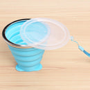 270mL Foldable Silicone Cup Outdoor Retractable Ultra-thin Water Mug (Blue)