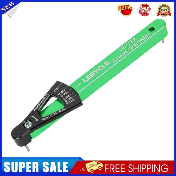 Lebycle MTB Road Bike Chain Wear Indicator Tool Bicycle Chain Gauge (Green)
