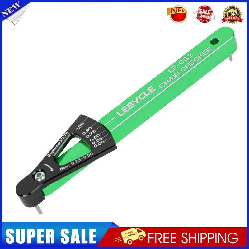 Lebycle MTB Road Bike Chain Wear Indicator Tool Bicycle Chain Gauge (Green)