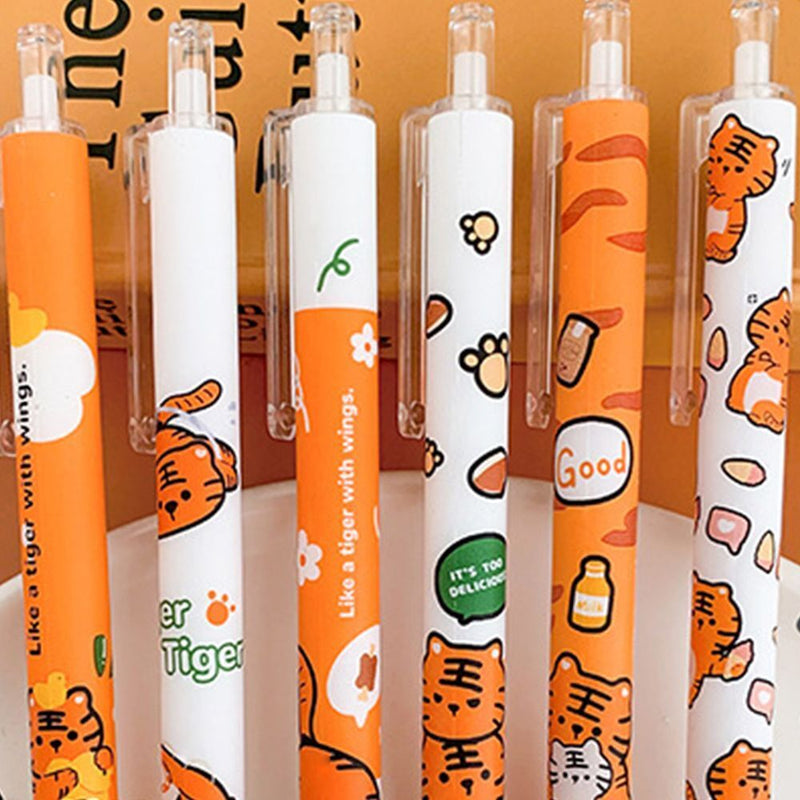 Tiger Pattern Cute Cartoon Black Ink Student Stationery Gel Pen Office Supplies