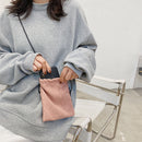 Casual Solid Messenger Bag Women Plush Drawstring Fashion Clutch Shoulder Totes