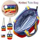 Gift Large Capacity Rainbow Knitted Tote Shoulder Bags Handbag Messenger Bag