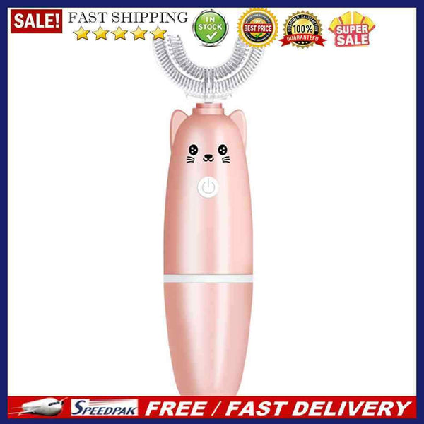 Automatic Ultrasonic U-Shaped Kids Toothbrush Electric Battery Operated Brush