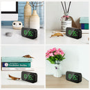 Wake Up Bedside Desktop LED Digital Alarm Clock with Snooze (Black + Green)