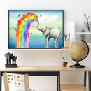 Diamond Painting Rainbow Elephant Full Round Drill Picture of Rhinestone Drawing