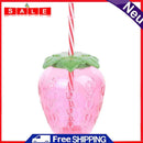 Strawberry Straw Cup-Leakproof Plastic Drinking Water Bottle Clear (1)