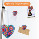 4pcs Full Drill Special Shaped Love Heart Pattern Diamond Painting Fridge M