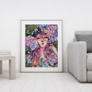 Oil Paint by Numbers Flower Girl Canvas Artwork Living Room Picture Decoratio