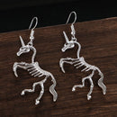 Girl Women Gift Dangle Earrings Skeleton Drop Earrings Novel Horse Pendant