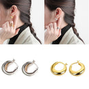 2 Pairs Women Classic Hoop Chunky Circl Hoops Earring Accessories Jewelry