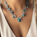 Fashion Turquoise Necklace Retro Boho Flower Beach Statement Choker Jewelry