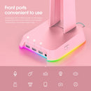 ONIKUMA Headset Display Stand ST-2 with 3 USB+Audio Port Holder (Pink) Newly
