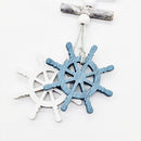 Ocean Wooden Hanging Ornaments Ship Fish Oceanic Series Craft Pendant (B) Newly